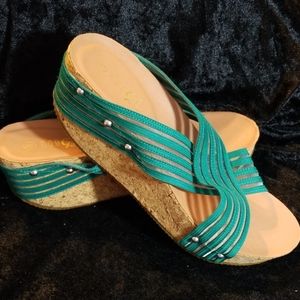 Rouge Lalasa Cork Wedge Slip on